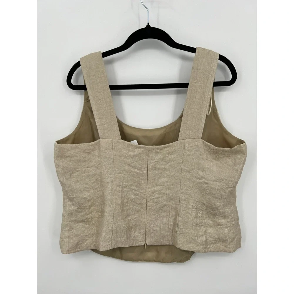 Expo New York Champagne Gold Metallic Sleeveless Shell Top Womens Size 16w - Picture 6 of 14